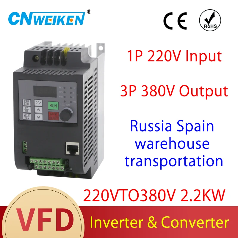 

Frequency Converter For Motor 380V 1.5KW/2.2KW 1 Phase 220V Input to Three Output 380V 50hz/60hz AC Drive VFD Frequency Inverter