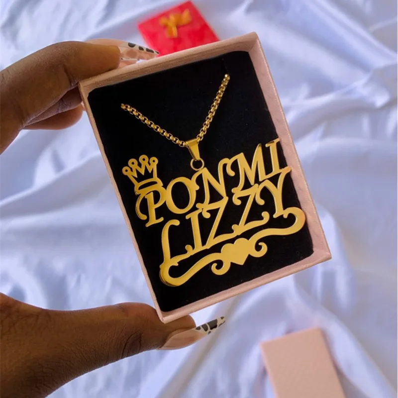 Ожерелье в стиле хип-хоп для женщин ювелирное изделие африканском с 2 именами