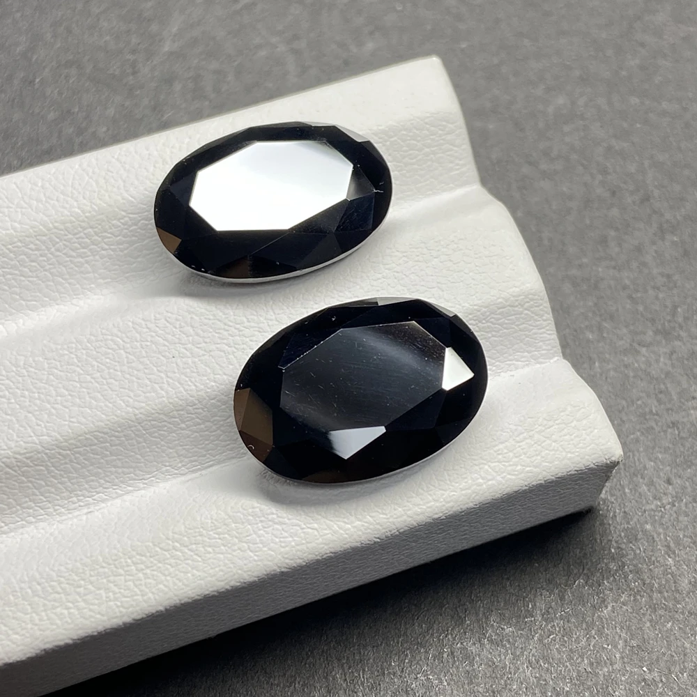 Черный кубический цирконий 13x18 мм овальная огранка Цирконий камень 9x11 CZ