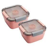 salad lunch container to go 52 oz salad bowls with 3 compartments salad dressings container for salad toppings snacks