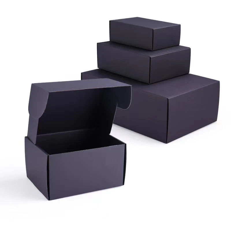 

10Pcs Extra Hard Black Boxes Clothing Transportation Corrugated Packaging Storage Carton Postal Express Shipping Package