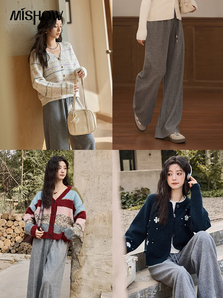 MISHOW широкие брюки женские повседневные универсальные длинные 2024 осень-зима