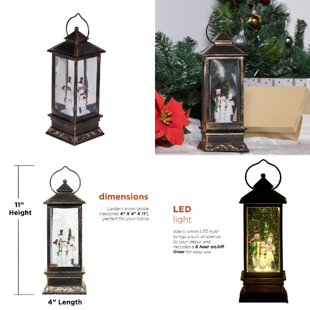 

"Beautiful, Perfect-Colored Bronze Snowman LED Snow Globe - An Ideal, Special Gift Idea for Loved Ones"
