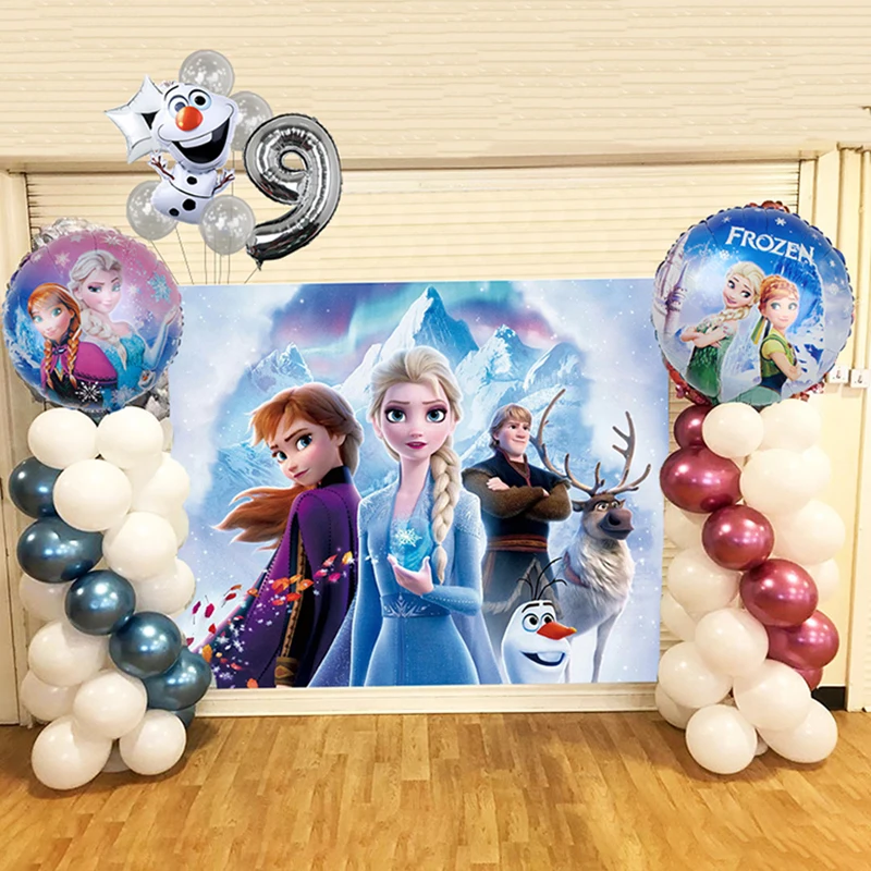 

56Pcs/Lot Disney Frozen Elsa Birthday Party Balloons DIY Arch Garland Baloon Kit Kids Gifts Baby Shower Olaf Baptism Globos