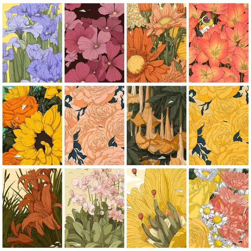 

GATYZTORY Abstract Paint By Numbers DIY Set On Canvas Flowers Coloring By Numbers Adults Crafts Picture Paint Home Decoration