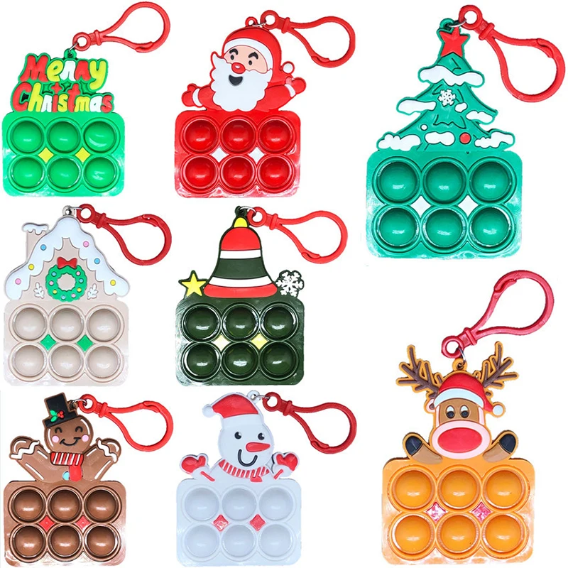 

Antistress Santa Elk Keychain Fidget Toy Party Favor Present Souvenir Giveaway Guest Christmas Gifts Toys for Kid Pinata Fillers