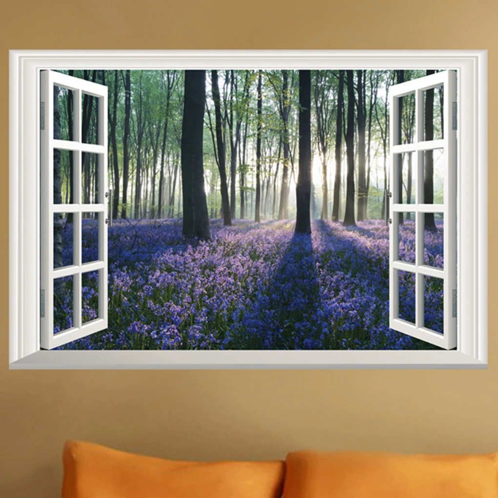 

2 шт., 3D-наклейки на стену с изображением окна