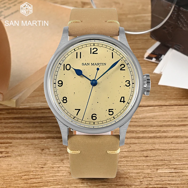 

Часы-пилот San Martin мужские, 38,5 мм, в стиле милитари