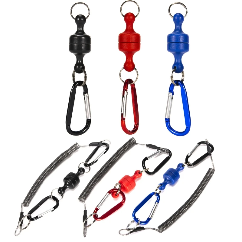 

Portable Fishing Strong Magnetic Quick Release Clip Net Holder with Coil Lanyard