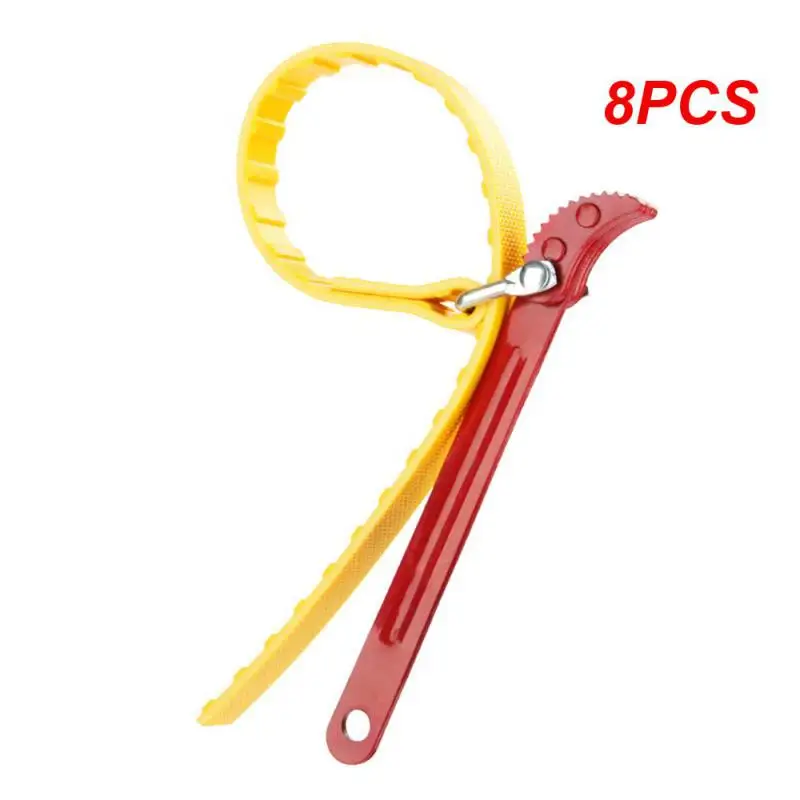 

8PCS Belt Wrench Oil Filter Puller Strap SpannerChain Jar Lids Cartridge Disassembly Tool Adjustable Strap Opener Plumbing Tool