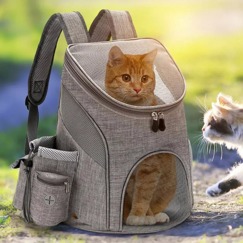 

NEW2022 Breathable Pet Bag Double Shoulder Backpack Foldable Mesh Puppy Cat Dog Sack Carrying Front Bag Outdoor Travel Pet Suppl