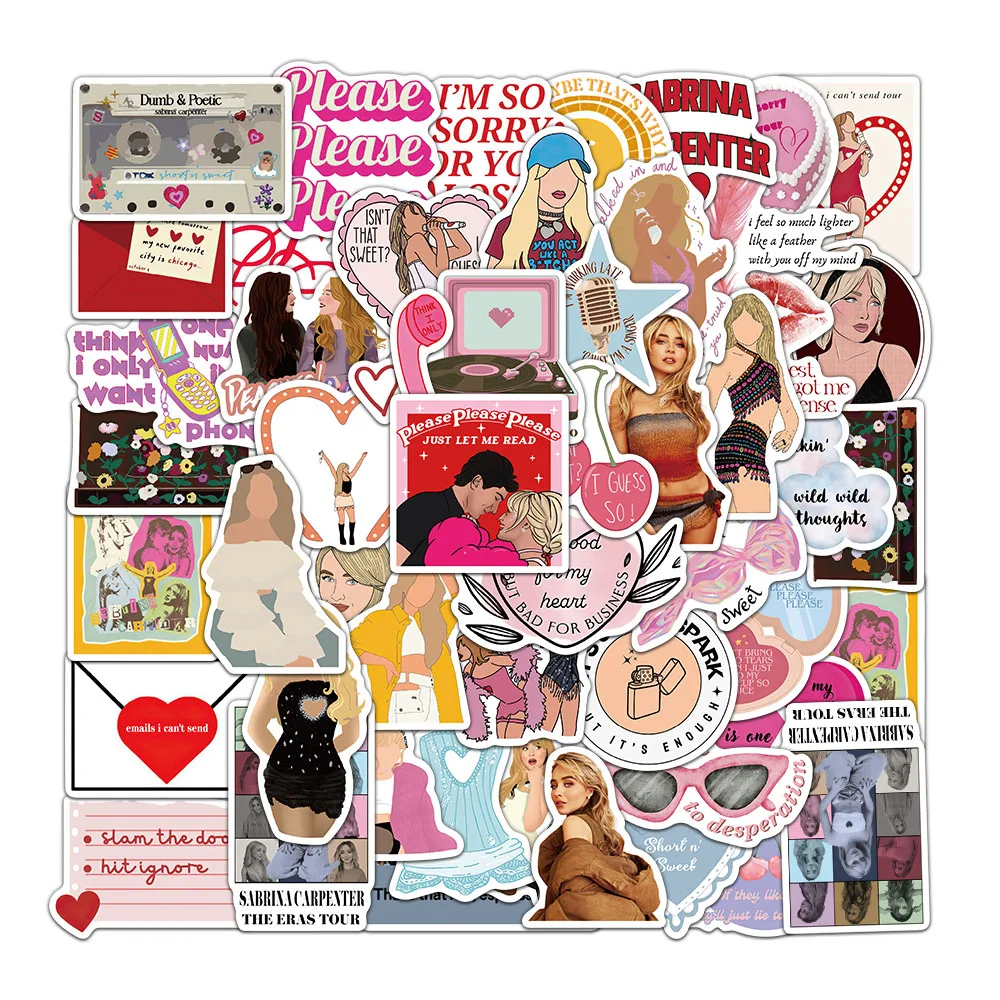 Водостойкие наклейки для ноутбука 50 шт