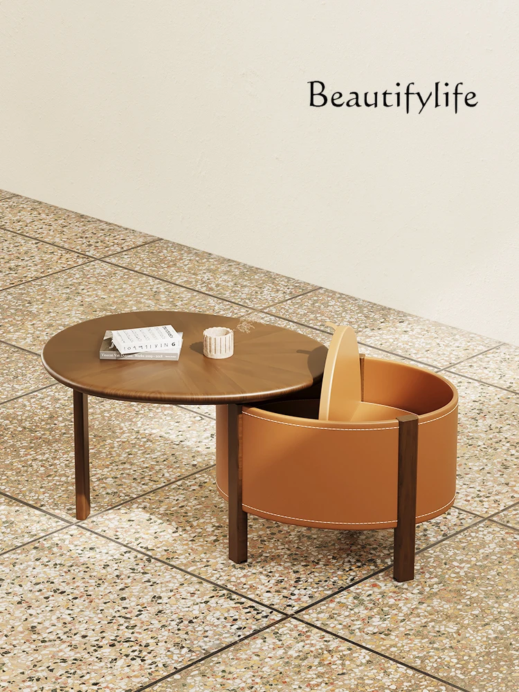 Дизайнерский кофейный столик Xiaoli из массива дерева для маленькой квартиры