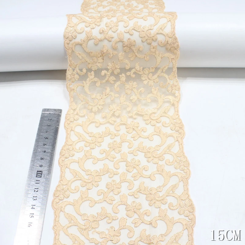 28 ярдов цветочная ткань с вышивкой Венецианская кружевная отделка фиолетовая