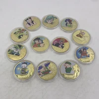 12models japanese classical dragon anime gold coin for fans collection manga accessories collectibles best gifts for kids