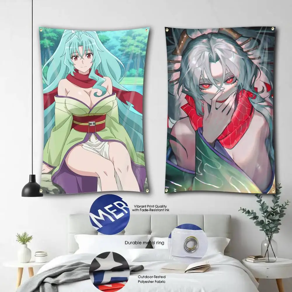 Фото Гобелен-флаг Snake T-Tomoe T-Tsukimichi Moonlit Fantasy для спальни, гостиной, кемпинга на открытом воздухе, с возможностью индивидуального заказа №1