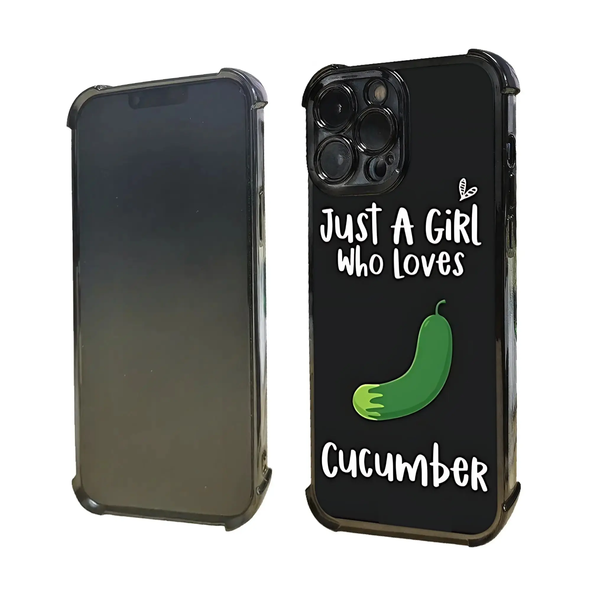 Фото Чехол для телефона с цитатой «Girl Loves Cucumber» и гальваническим покрытием для iPhone различных моделей №4