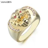 ring men fasion high quality tiger design aaa cz stone ring male fine quality gold color fashion punk jewellery party gift