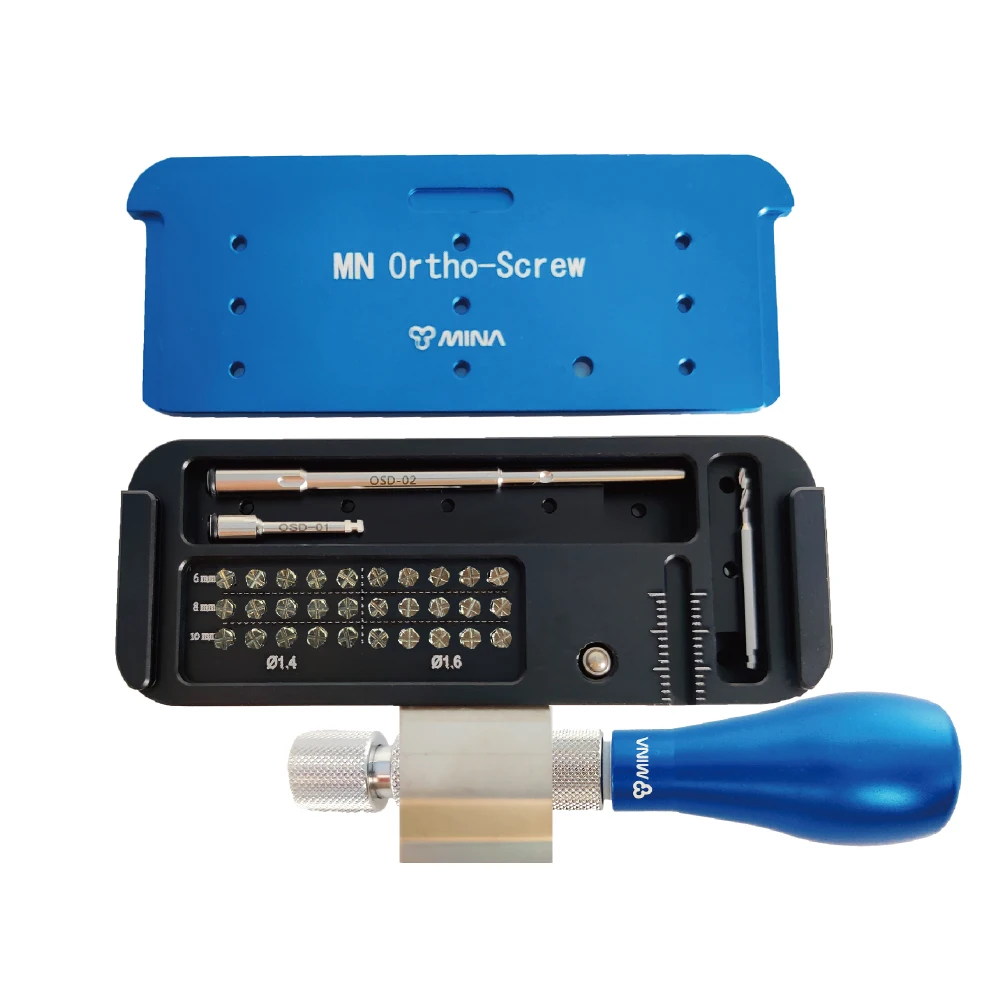 

MINA Dental Orthodontic Screw Kit With 30pcs Screws+Screw Handle+Drill Driver Shaft Dental Implant Self-Drilling Tool Dentistry