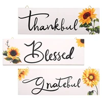 3pcs farmhouse sunflower wall decor rustic thankful grateful blessed wooden signs