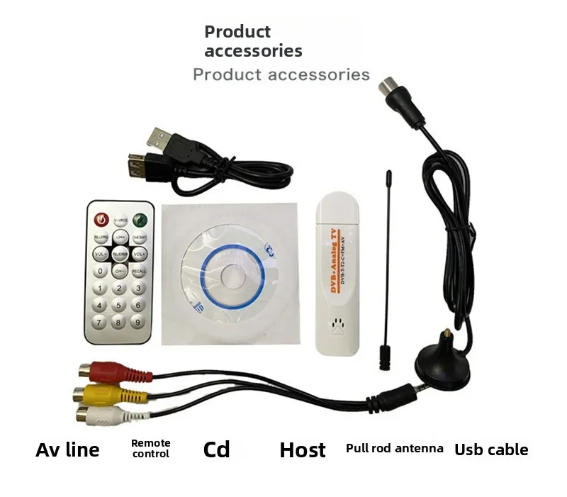 Цифровой DVB t2 PVR Аналоговый USB-телевизор-тюнер Dongle PALNTSCSECAM с антенной Дистанционный HDTV-приемник для DVB-T2DVB-CFMDVBAV (art.: 3920cf34d8faf) - 3920cf34d8faf