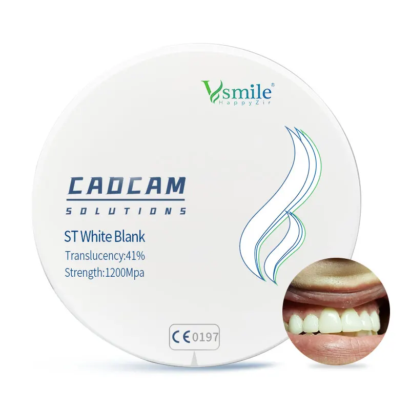 

98mm Dental Lab ST White Zirconium Milling Disc Dental Zirconia Blocks High Translucent CADCAM Milling Blank