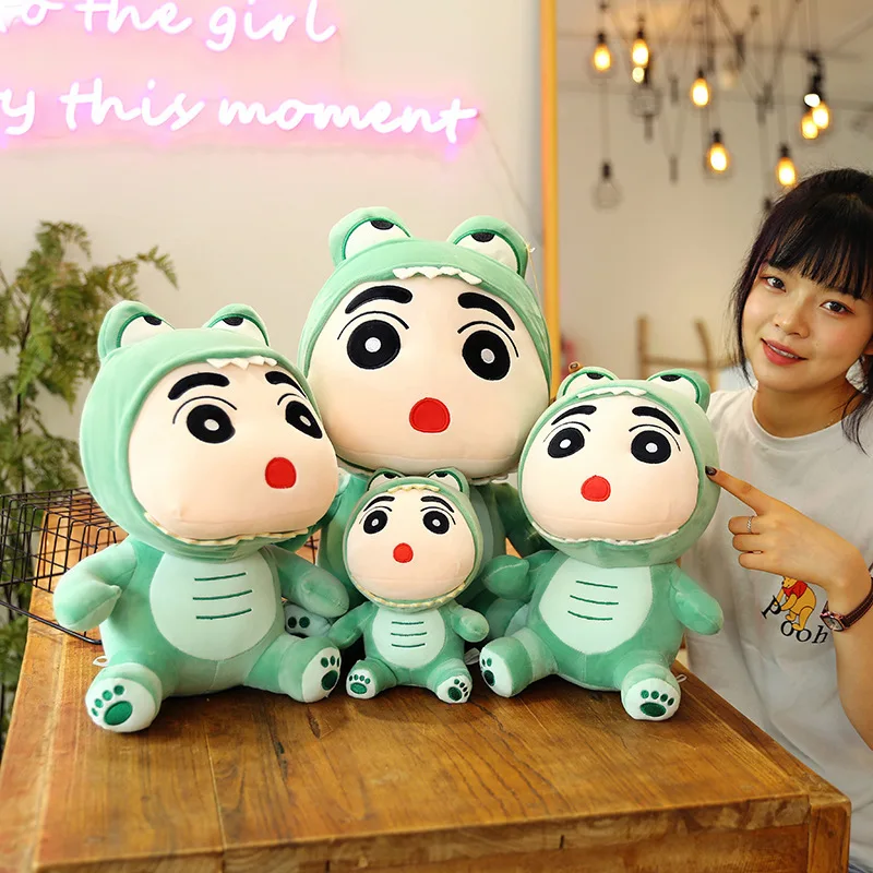 

Плюшевая экшн-фигурка из аниме Shin-Chan, 24 см, мультяшная креативная кукла, подушка динозавра для косплея, детский подарок на день рождения, плю...