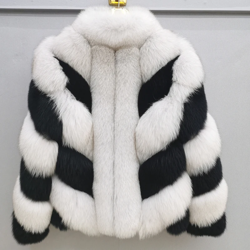 100% natural fox fur fashion winter jacket women's thermal real fur coat casual street wear thick jacket can be customized enlarge