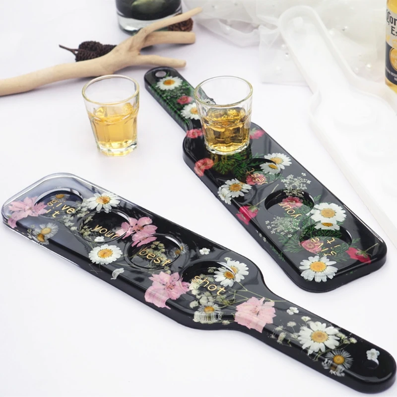 

4-Cavity Handmade Resin Cup Tray Silicone Mold Cup Storage Bracket Silicone Mold