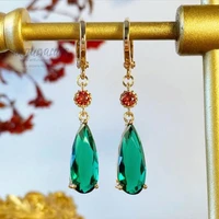 natural earrings for women korean fashion water drop stone ear clip piercing earring 2022 trend new jewelry