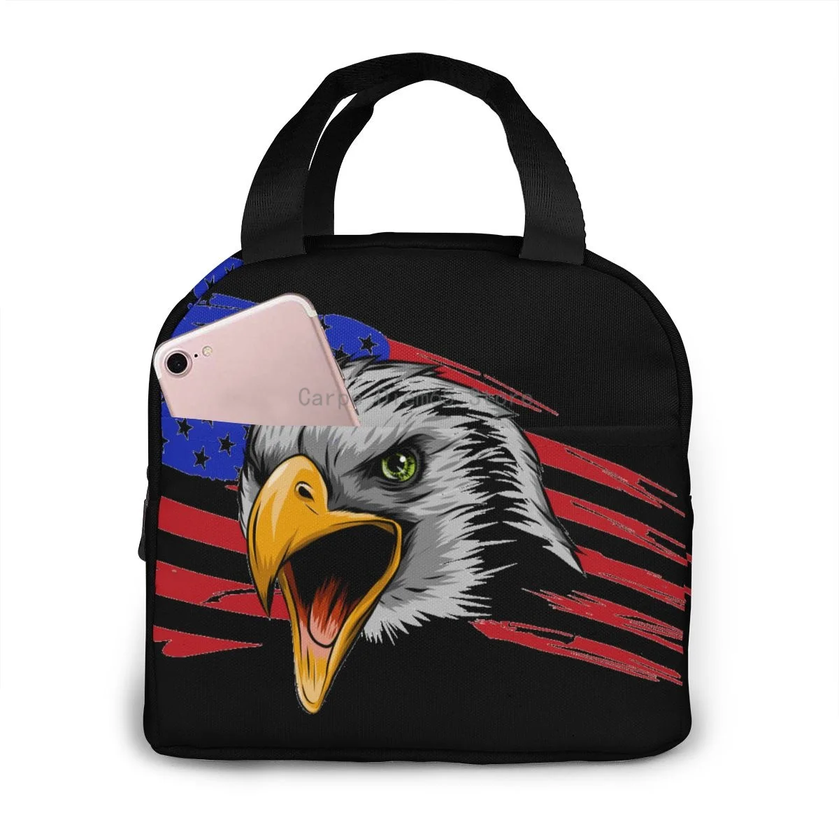 

Переносная изолированная сумка для ланча с изображением животного США Eagle Logo2