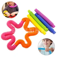 diy folding plastic tube coil magical toy colorful circle funny educational toys for baby