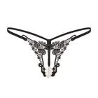 Женское сексуальное нижнее белье, сексуальные кружевные стринги с жемчужинами, прозрачные сетчатые украшения в виде бабочек, экзотическая элегантность, интеллектуальное