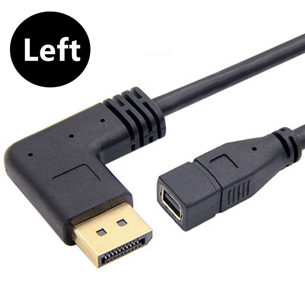 Кабель Mini DisplayPort с прямоугольным 90 градусов 4K при 60 Гц 2K 144 кабель DP папа-мама