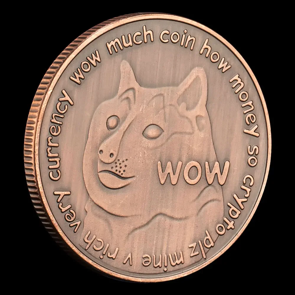 Сувенирная монета Dogecoin с медным покрытием Doge WOW коллекционные подарочные монеты