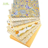 chainhoprinted twill cotton fabricpatchwork clothdiy sewing quilting materialyellow floral series8 designs4 sizescc062