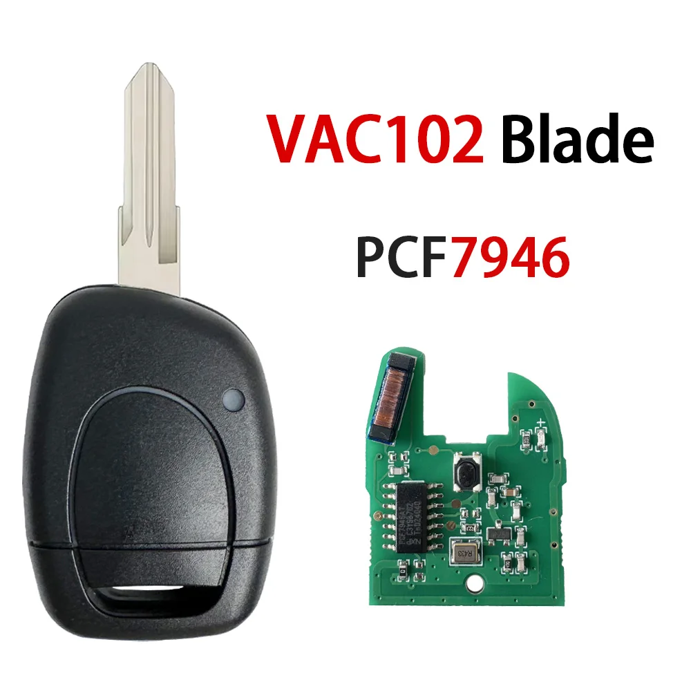 

OEM NXP PCF7946AT PCF7947AT чип для Renault Master Twingo Clio II Kangoo 1 кнопка ID46 433 МГц дистанционный ключ от автомобиля NE73/VAC102 лезвие