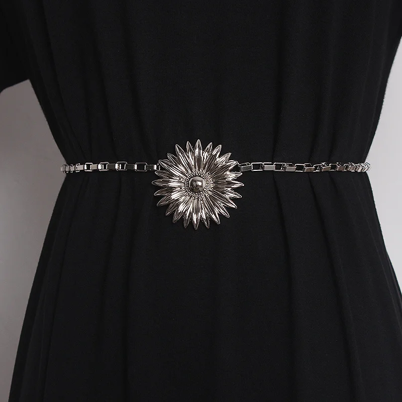 sunflower waist chain Golden ladies daisy belt and chain accessories
