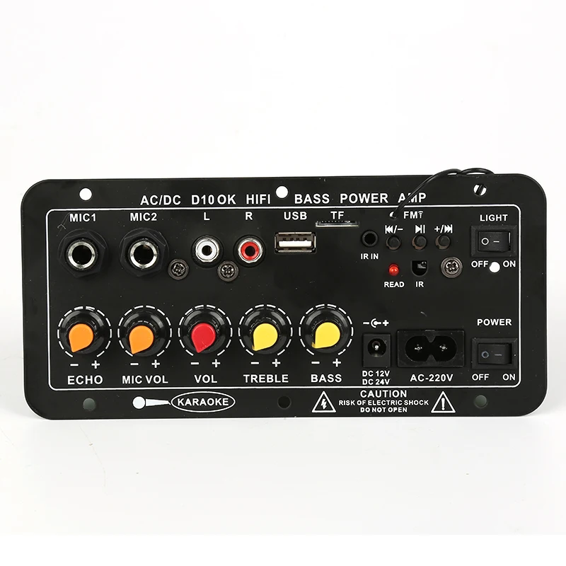 

12v 24v Digital Bluetooth Stereo Amplifier Board Durable Portable Dual Microphone Karaoke Amplifiers Multifunctional