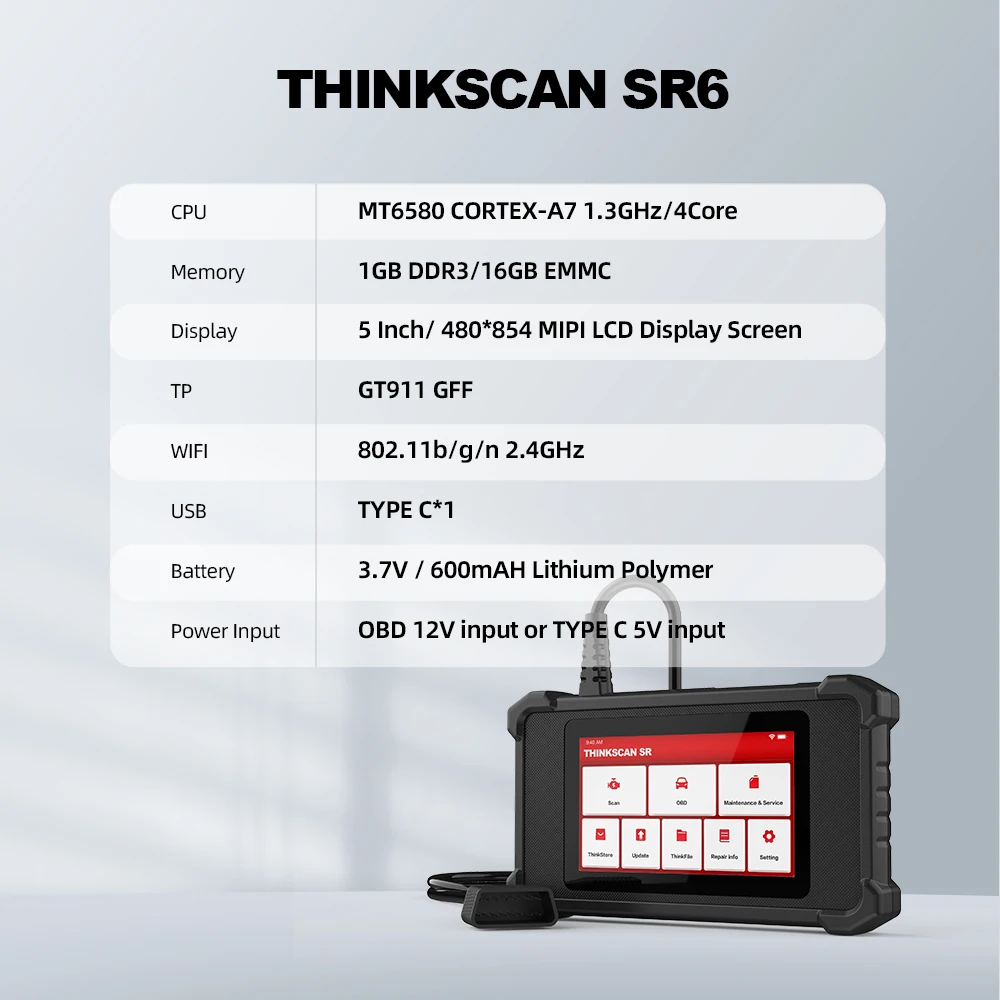 THINKCAR ThinkScan SR6 OBD2 сканер ABS SRS система передачи двигателя диагностический