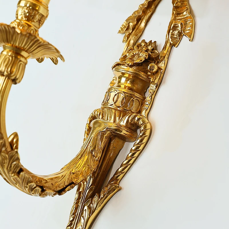 Французский полностью латунный настенный светильник европейская роскошная