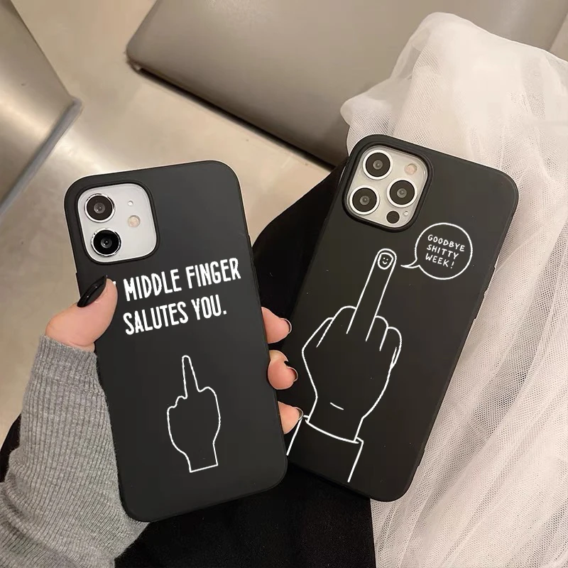 

My Middle Finger Salutes You Ultra Thin Frosted TPU Phone Case Suitable For iPhone11 12Mini 13 ProMax XR Xsmax 8plus Cover