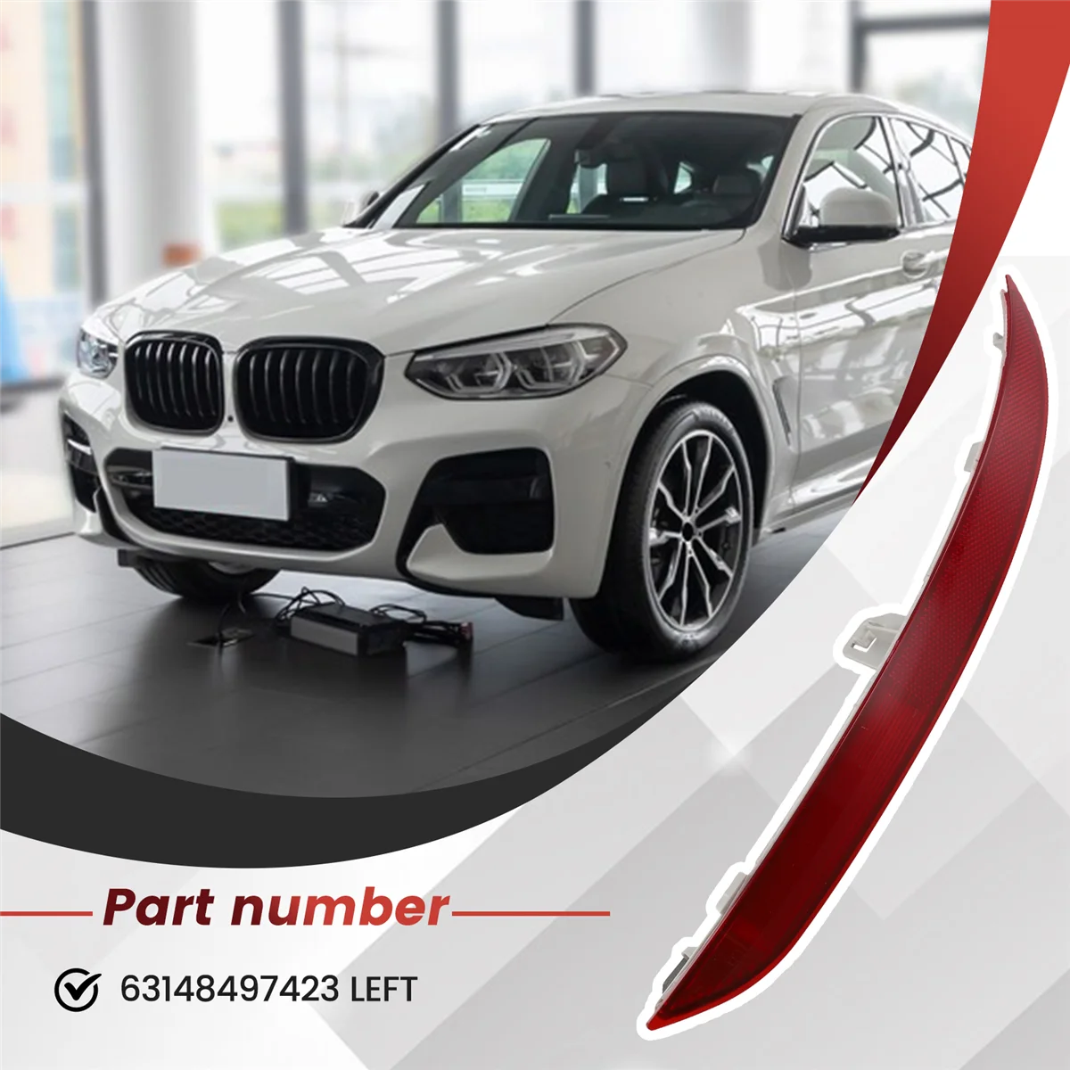 Левый задний отражатель для BMW X4 M G02 20dX 20iX 25dX 30dX 30iX тормозной фонарь