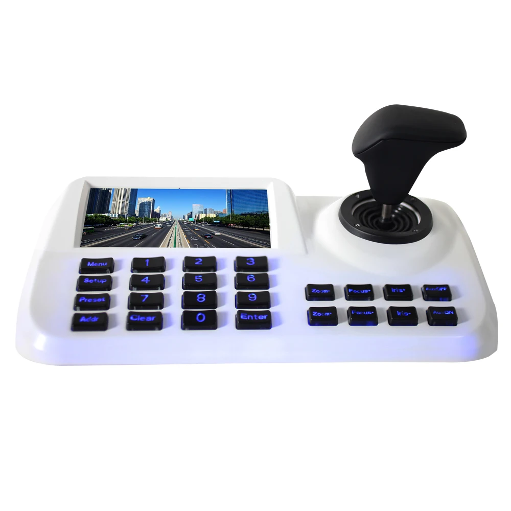 

PEGATAH H265 ONVIF Network Joystick Controller Keyboard with New 5 inch LCD Screen for IP PTZ Camera Network Control PTZ Camera