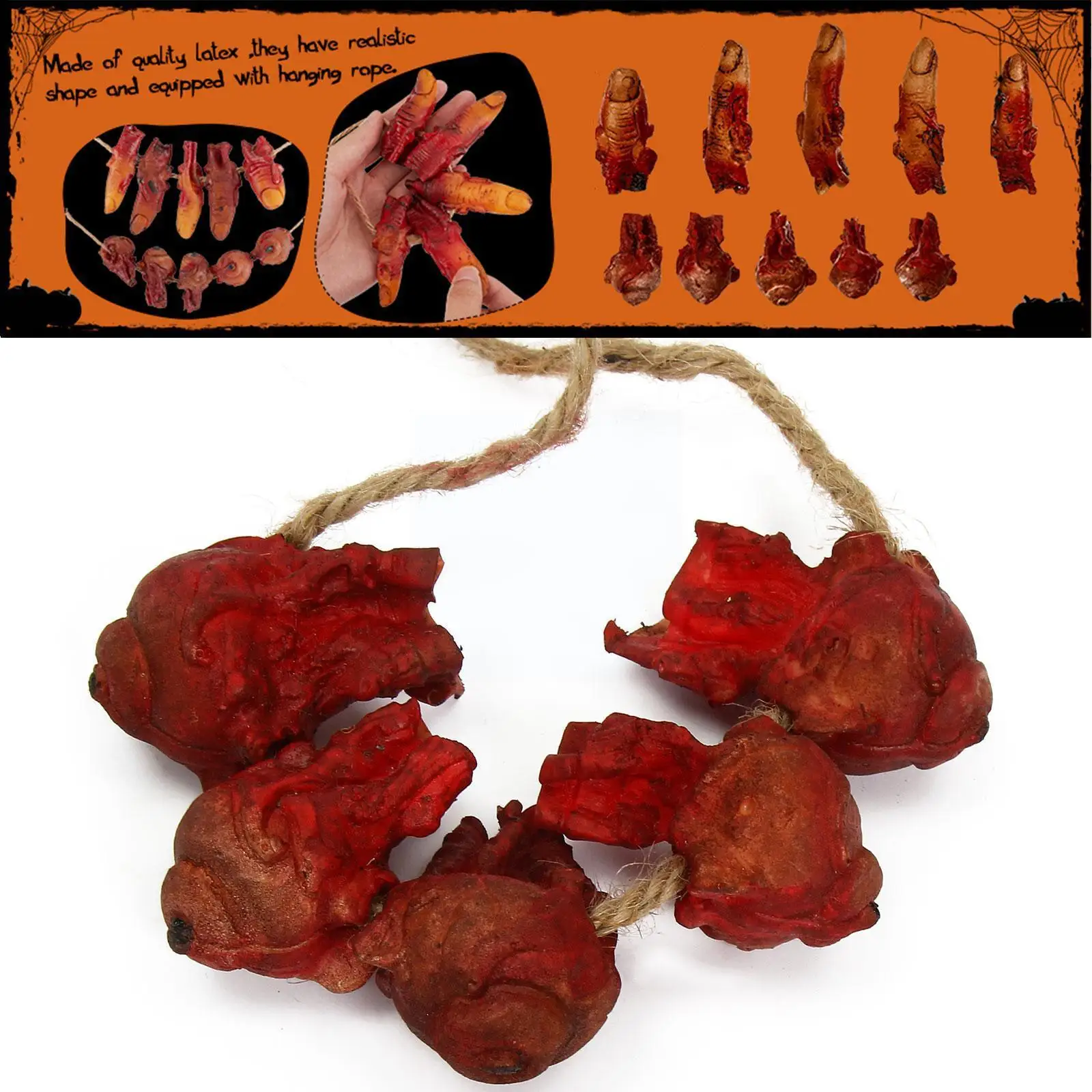 

Halloween Decor Horror Props Bloody Broken Finger Eyeball Tricky Toy Fake Body Organs For Haunted House Party Supplies P9s4