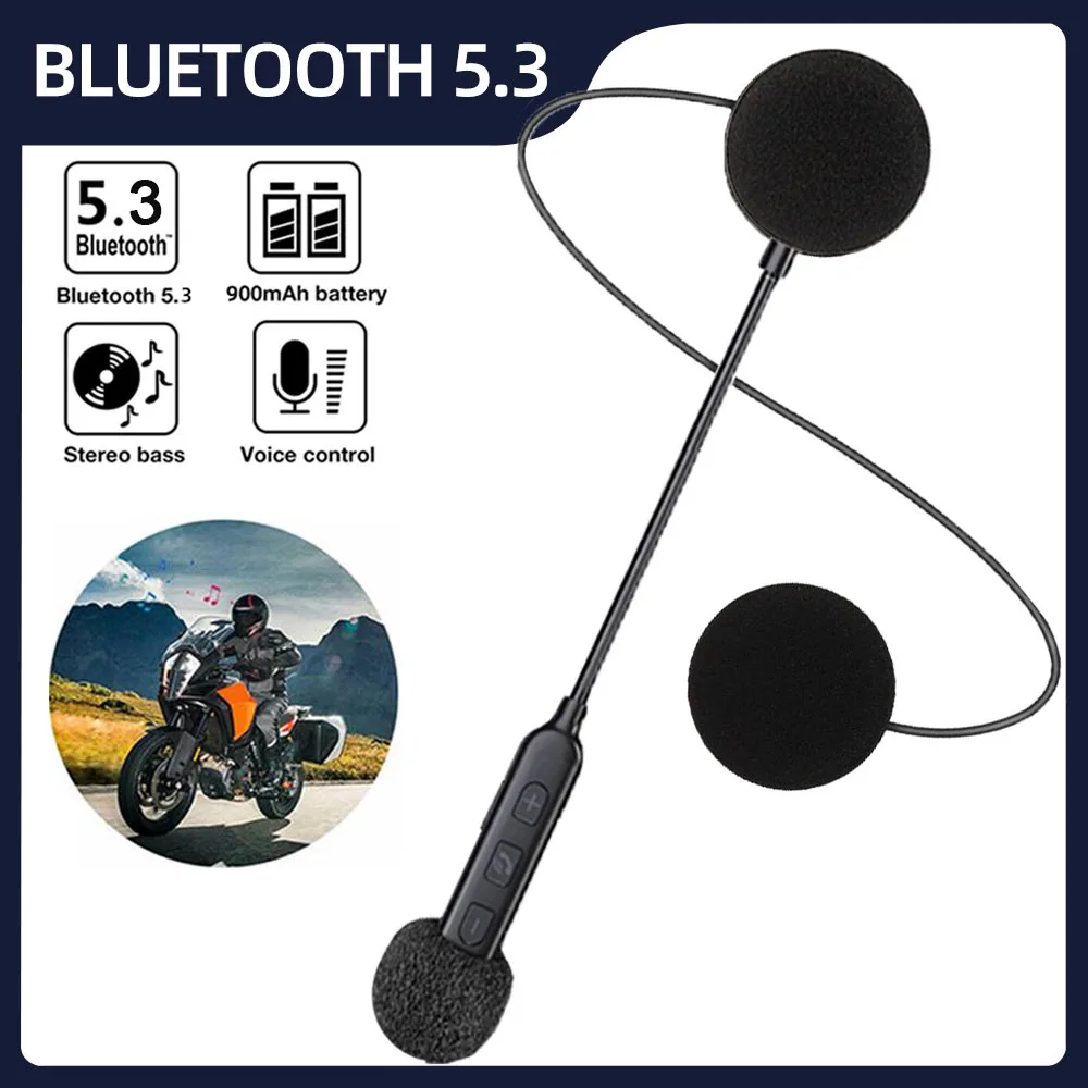 

Bluetooth гарнитура для мотоциклетного шлема BT5.3, беспроводные наушники для верховой езды, наушники с защитой от помех для мотоцикла, велосипеда, гарнитуры для лыж