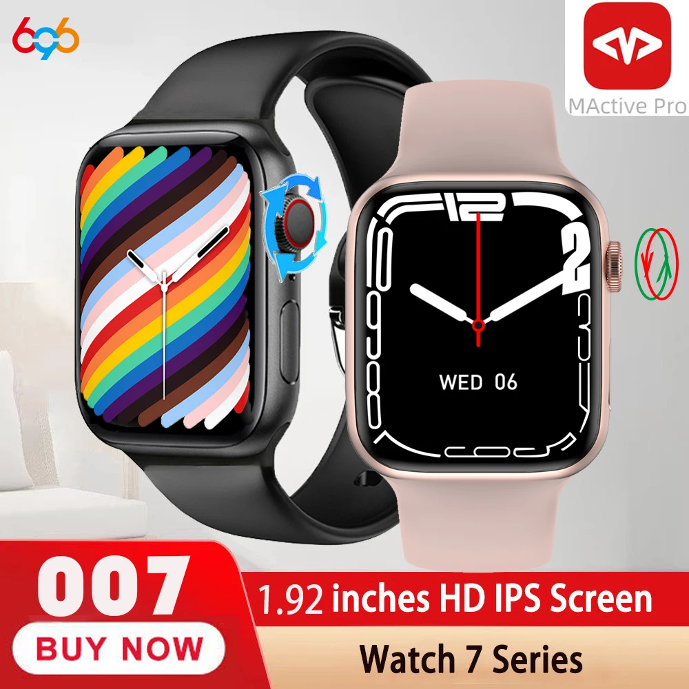 

007 Smartwatch Blue Tooth Call Smart Watch Men Women Sport Fitness Custom Watch Face Sleep Heartrate Monitor PK W27 X8 W17 IWO