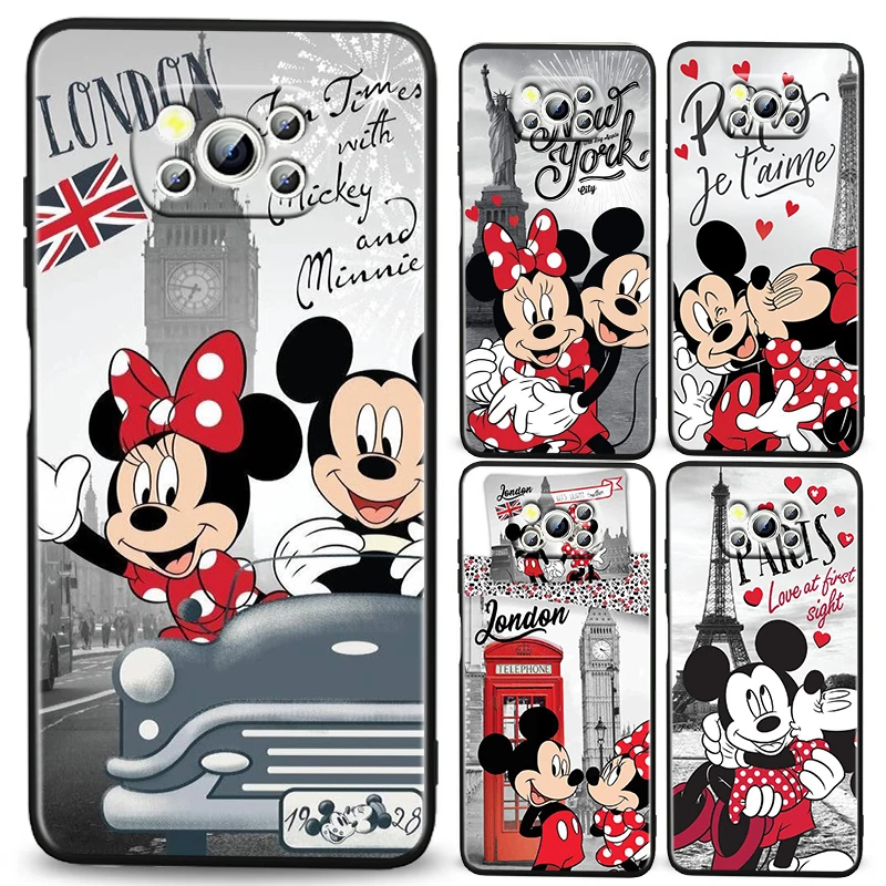 

Mickey Minnie Travel For Xiaomi Civi Mi Poco X3 NFC F3 GT M4 M3 M2 X2 F2 Pro C3 F1 Silicone Black Soft Phone Case