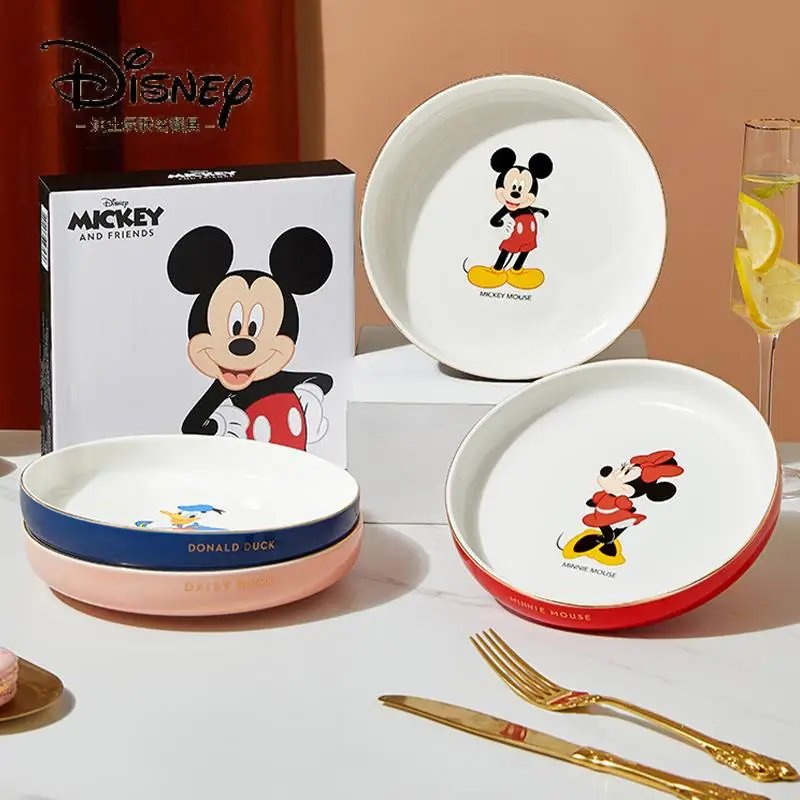 Disney Mickey Mouse Minnie Mouse Donald Duck Daisy Duck Cartoon Kawaii Tableware Plate Creative Ceramics Steak Plate Home Dish