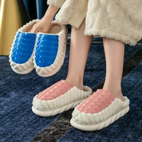 2022 new womens pink comfortable cotton slippers winter home couples nop slip room plush slippers mens slippers size 44 45